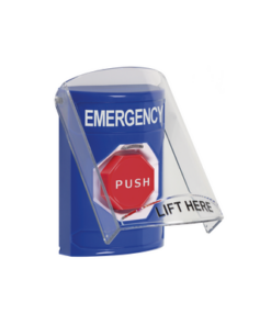 SS2-4A2EM-EN - SS24A2EM-EN-STI-Botón de Emergencia con Bocina de Advertencia Integrada, Texto en Inglés, Tapa Protectora de Policarbonato Súper Resistente, Restablecimiento con Llave - Relematic.mx - SS24A2EMEN-p