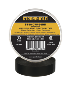 ST88-075-66BK - ST88-075-66BK-PANDUIT-Cinta Eléctrica STRONGHOLD para Aislar, de PVC, Trabajo Pesado Eléctrico Industrial (Soporta abrasión, UV, agua, aceite y corrosión), Grosor de 0.21 mm (8.5 mil), Ancho de 19 mm, y 20 m de Largo, Uso Interior/Exterior, Color Ne - Relematic.mx - ST8807566BK-p