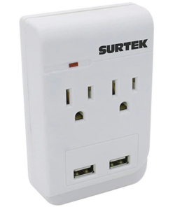 SYS-136205 - SYS-136205-SURTEK-Multicontacto de ABS con 2 entradas de corriente  y 2 de USB. - Relematic.mx - SYS136205-p