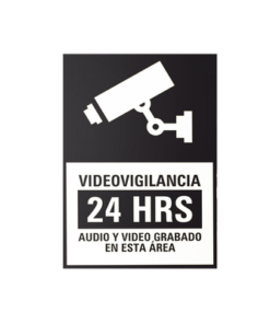 SYSCALVIDBN - SYSCALVIDBN-SYSCOM-Etiqueta de Videovigilancia 24 HRS en Vinil Adhesivo Mate en Blanco y Negro - Relematic.mx - SYSCALVIDBN-p