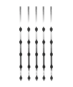 SYS-POST-2KIT-EPCOM INDUSTRIAL-(5 Piezas)  Poste de Paso de 1.2m para Cerca Electrificada de PTR Cuadrado de Aluminio de 1" de lado con 5 Aisladores Instalados.