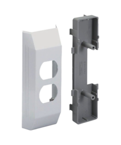 T45HEBIW-PANDUIT-Soporte y tapa, para uso con canaleta  T45, con dos contactos estándar 106 Duplex, Color Blanco Mate