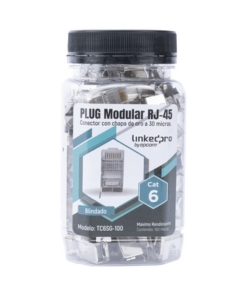 TC6SG-100 - TC6SG-100-LINKEDPRO BY EPCOM-Bote con 100 Piezas de Plug Modular RJ45 Cat6 blindado con pin de tierra, chapado de oro a 30 micras para durabilidad extrema - Relematic.mx - TC6SG100-p