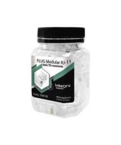 TCRJ11-100-LINKEDPRO BY EPCOM-Bote con 100 Piezas de Plug Modular Tipo RJ11 de 4 Contactos Chapado de Oro a 50 Micras