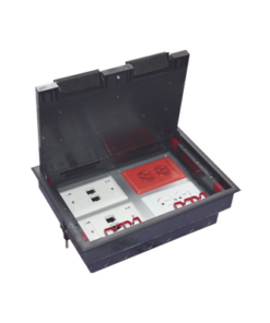 TH-CP-4M-THORSMAN-Caja de Piso para Cuatro Módulos Universales (Socket M4), para Alimentación Eléctrica y Redes de Datos (11000-43401) No Incluye Faceplates