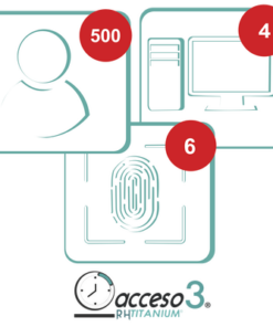 TITANIUMII-ACCESSPRO-[BAJO PEDIDO] Licencia para software de Tiempo & Asistencia compatible con SISTEMAS DE NOMINA / 500 Empleados / 6 Relojes checadores / 4 PC / Acceso3 - TITANIUM