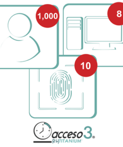 TITANIUMIII-ACCESSPRO-[BAJO PEDIDO] Licencia para software de Tiempo & Asistencia compatible con SISTEMAS DE NOMINA / 1,000 Empleados / 10 Relojes checadores / 10 PC / Acceso3 - TITANIUM