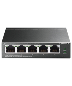 TLSF1005LP-TP-LINK-Switch PoE No Administrable de Escritorio / 5 puertos 10/100 Mbps / 4 puertos PoE af / Presupuesto 41 W / Modo extensor PoE hasta 250 metros / Calidad video prioritaria