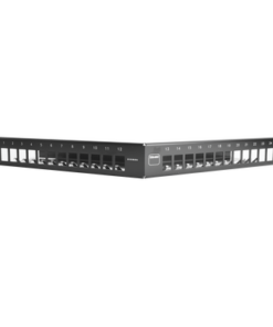 TMPNLZA2401-SIEMON-Patch Panel TERA-MAX de 24 Puertos, Modular, Angulado, Color Negro, 1UR