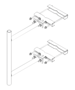 TRY-ST-LME-2A-Trylon-Montaje Lateral con 60 cm de Separación con Ángulo Ajustable. Mástil de 2-3/8" x 36".