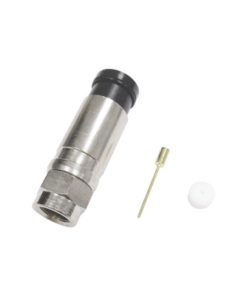 TT11-F02-EPCOM TITANIUM-Conector F Macho de Compresión Axial con Borne Negro para instalar en Cable Coaxial RG-11, 75 Ohm, Bronce-Niquelado.