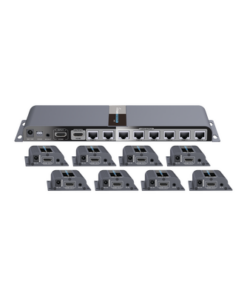 TT718PRO - TT718PRO-EPCOM TITANIUM-Kit Divisor y Extensor HDMI (Extender Splitter)  / Divide 1 Fuente HDMI a 8 Pantallas / Extiende la señal HDMI hasta 40 m / Resolución 1080P @ 60 Hz / Cat 6/6a/7 / Uso 24/7 / Salida Loop en el Tx / IR / Alimente solo el Tx (PoC). - Relematic.mx - TT718PRO-p
