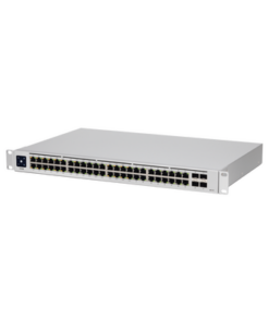 USW-48-POE-UBIQUITI-UniFi Switch USW-48-POE, Capa 2 de 48 puertos (32 puertos PoE 802.3af/at + 16 puertos Gigabit) + 4 puertos 1G SFP, 195W, pantalla informativa