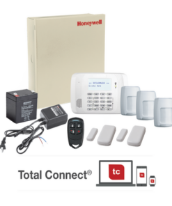 VISTA48-PLUS-MINI-HONEYWELL HOME RESIDEO-Kit inalámbrico de panel VISTA48 con teclado 6162RF receptor inalámbrico, 2 contactos 5800MINI, 3 PIR 5800PIR, 1 remoto, batería y transformador
