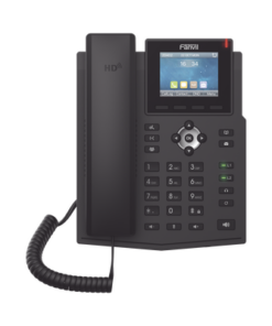 X3SG-FANVIL-Teléfono IP empresarial para 4 líneas SIP con pantalla LCD de 2.8 pulgadas a color, puertos Gigabit, IPv6, Opus y conferencia de 3 vías, PoE