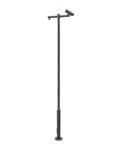 XGA-POLE-6M-SYSCOM VIDEO-Poste Seccionado de 6 Metros / Especializado para la Instalación de Videovigilancia / Incluye Base de Cimentación y Brazo para Cámara PTZ / Color Negro