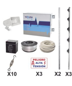 YPROKIT25F - YPROKIT25F-YONUSA-KIT ESENCIAL PARA 25Mts PERIMETRALES DE CERCO ELÉCTRICO PARA PROTECCIÓN DE ROBOS EN CASAS, NEGOCIOS, BODEGAS,ETC. - Relematic.mx - YPROKIT25F-p