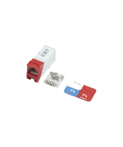 Z6-03-SIEMON-Jack Z-Max UTP Categoría 6, Montaje Híbrido en Placa de Pared (Plano y Angulado), Color Rojo