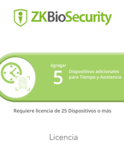 ZK-BS-TA-5ADD - ZK-BS-TA-5ADD-ZKTECO-Licencia para ZKBiosecurity permite agregar 5  dispositivos para tiempo y asistencia adicionales (requiere licencia de 25 dispositivos o mas) - Relematic.mx - ZKBSTA5ADD-p