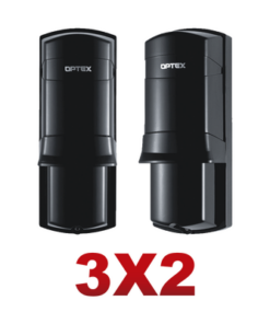 AX330PLUS-3X2-OPTEX-Kit de 3x2 en Barrera fotoelectrica de 100 metros con la mejor tecnologia de deteccion de patrones para reducir falsas alarmas / Alámbrico / 2 rayos / compatible con cualquier panel de alarma