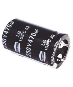 CE470/250V-SYSCOM-Capacitor Electrolítico de Aluminio, Radial de 470 µFd, 250 Vcc, 105 °C, 25 x 40 mm.