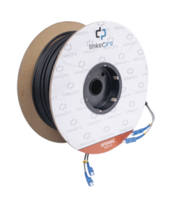 EF-100-SC-LINKEDPRO BY EPCOM-Carrete de Fibra Óptica Monomodo con Conectores SC-SC Duplex, Reforzada con Kevlar, de 100 Metros (328.08 Pies)