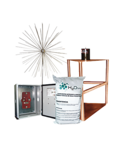 ERIZO-TOTAL GROUND-Kit de Punta tipo Erizo con Electrodo, Acoplador y Mejorador de Terreno H2OHM.