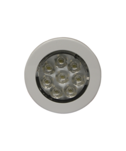 EW0210-ECCO-Mini luz de cortesía de 8 LEDs circular con bisel blanco 2.8"
