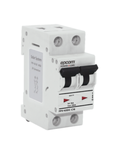 FPV632PC20-EPCOM POWERLINE-Protección Térmica/ Interruptor 2P, 20 A,  Corriente Directa  800 Vcc para Aplicación Fotovoltaica Montaje Riel DIN