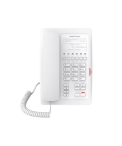 H3-WHITE-FANVIL-Teléfono IP para Hotelería, profesional con 6 teclas programables para servicio rápido (Hotline), plantilla personalizable con PoE 