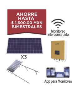 KITEPCOM1K330-SYSCOM-Kit solar para interconexión de 1 KW de potencia, 220 Vca con inversor de cadena y paneles policristalinos.