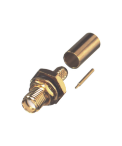RP-3252-1C1-RF INDUSTRIES,LTD-Conector SMA Hembra Inverso de Chasis en D Plano, Anillo Plegable para Cable RG-142/U, Oro/ Oro/ Teflón.