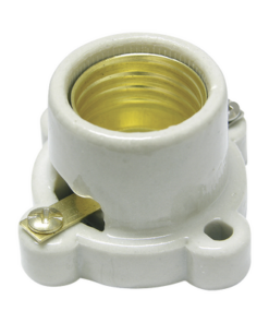 SYS-136670-SURTEK-Portalámpara base cuadrada de porcelana, potencia 660 watts.