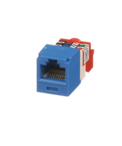 CJ5E88TBU-PANDUIT-Conector Jack RJ45 Estilo T, Mini-Com, Categoría 5e, de 8 posiciones y 8 cables, Color Azul