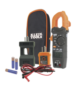 CL-120-KIT-KLEIN TOOLS-Kit de Amperímetro de Gancho (400A CA) con Probador de Fase y Divisor (para medir corriente sin cortar el cable).