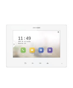 DS-KH6220-LE1/WH-HIKVISION-Monitor IP Lite Color BLANCO (No touch) para Videoportero IP / Apertura Remota y Video en Vivo /  PoE Estándar / Principal o Esclavo