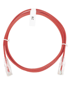 LP-UT6-200-RD-28-LINKEDPRO BY EPCOM-Cable de Parcheo Slim UTP Cat6 - 2 Metros (6.56 Pies) Rojo Diámetro Reducido (28 AWG)