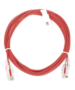 LP-UT6-300-RD-28-LINKEDPRO BY EPCOM-Cable de Parcheo Slim UTP Cat6 - 3 Metros (9.84 Pies) Rojo Diámetro Reducido (28 AWG)