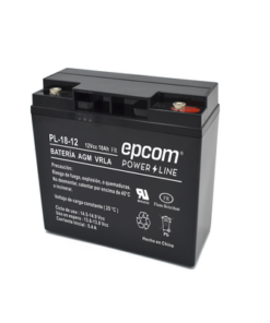 PL1812-12VCC-18AH-FR-EPCOM POWERLINE-Batería UL con RETARDO A LA FLAMA ; Tecnología AGM / VRLA, 12 Vcc, 18 Ah. terminal de tornillo HEX