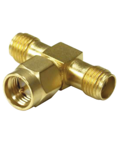 RSA-3400-1-RF INDUSTRIES,LTD-Adaptador en T, de Conector SMA Macho a Doble SMA Hembras, Oro/ Oro/ Teflón.