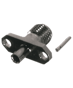 RSA-3550-085-RF INDUSTRIES,LTD-Conector SMA Hembra para Panel de 2 Hoyos para Cable Semi-Rigido de 0.085", Grupo SR1 Níquel/ Oro/ Teflón.