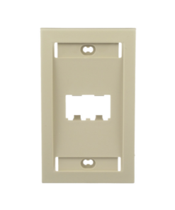 CFPE2EIY-PANDUIT-Placa de Pared Vertical Ejecutiva, Salida Para 2 Puertos Mini-Com, Con Espacios Para Etiquetas, Color Marfil