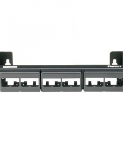 CWPP12WBL-PANDUIT-Panel de Parcheo Modular (Sin Conectores), de 12 Puertos Mini-Com, Instalación en Pared con Montaje Incluido, Color Negro