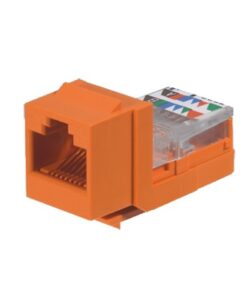 NK5E88MORY-PANDUIT-Conector Jack Estilo Leadframe, Tipo Keystone, Categoría 5e, de 8 posiciones y 8 cables, Color Naranja