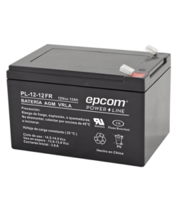 PL-12-12-FR-EPCOM POWERLINE-Batería 12 Vcc / 12 Ah / UL / AGM-VRLA / Retardante a la flama / Para uso en equipo electrónico, Alarmas de intrusión / Incendio/ Control de acceso / Video Vigilancia / Terminales tipo F2 / Cargador recomendado CHR-80.