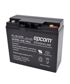 PL-18-12-FR-EPCOM POWERLINE-Batería 12 Vcc / 18 Ah / UL / AGM-VRLA / Retardante a la flama / Para uso en equipo electrónico,Alarmas de intrusión / Incendio/ Control de acceso / Video Vigilancia / Terminales tipo M5 ( HEX ) / Cargador recomendado CHR-80.