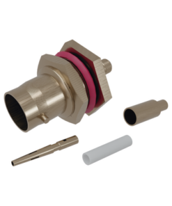 RFB-1117-BT-04-RF INDUSTRIES,LTD- Conector BNC Hembra/ Chasis en D-Plano de Anillo Corto/ RG-174, RG-316, Níquel/Oro/Teflón.â€‹