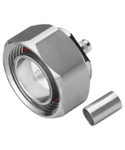 RFD-1604-4X-RF INDUSTRIES,LTD-Conector DIN 7-16 Macho de Pin Cautivo, Anillo Plegable para Cable RG-8/X, LMR-240, Bronce Blanco/ Plata/ Teflón.â€‹
