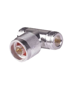 RFN-1010-1-RF INDUSTRIES,LTD-Adaptador en T, de Conector N Macho a Doble N Hembra, Plata/ Oro/ Teflón.