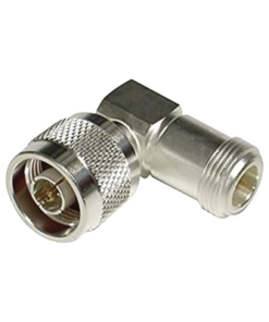 RFN-1012-1-RF INDUSTRIES,LTD-Adaptador en Ángulo Recto, de Conector N Macho a N Hembra, Plata/ Oro/ Teflón.